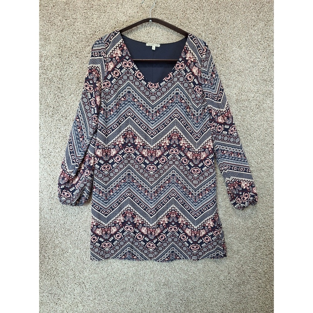 Charlotte Russe Shift Dress Women Medium Multi Floral Long Sleeve Cottagecore